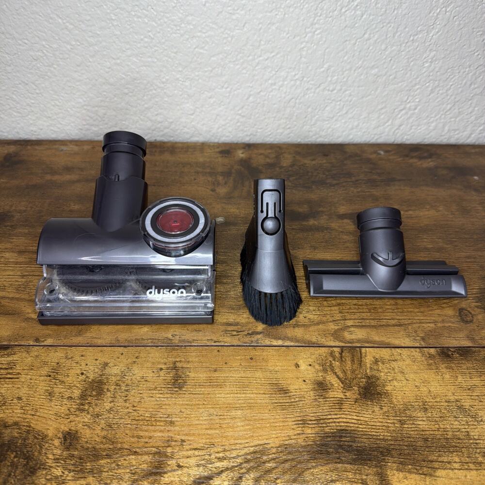 Dyson Vacuum Attachment Tool Lot 3 Turbine Brush Dusting Crevice OEM Gray